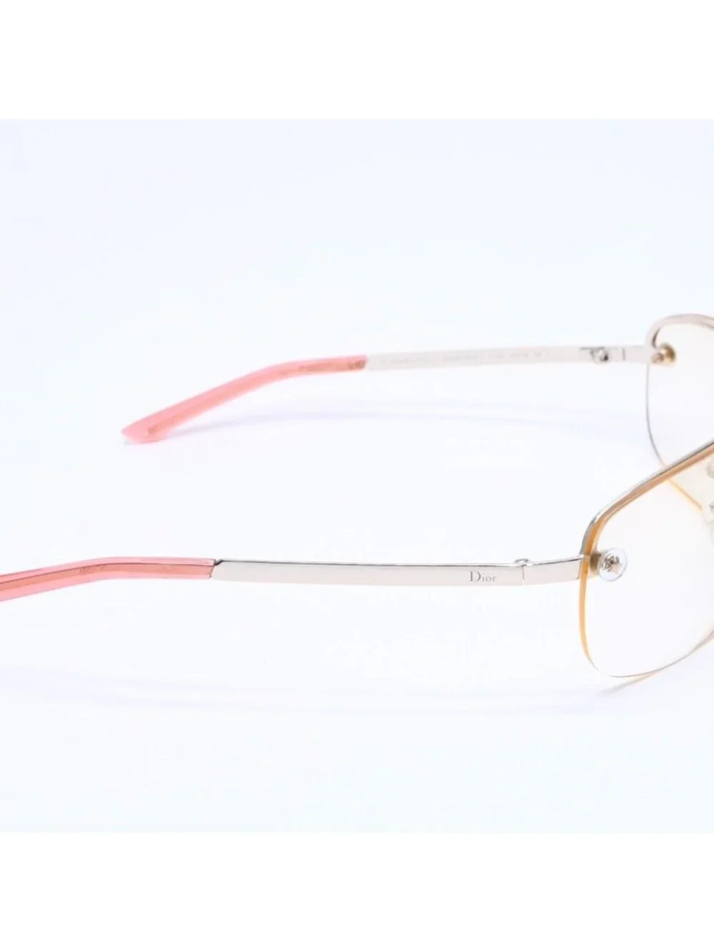Dior Adiorable 5 Half Rim Sunglasses Silver Yellow Eyewear